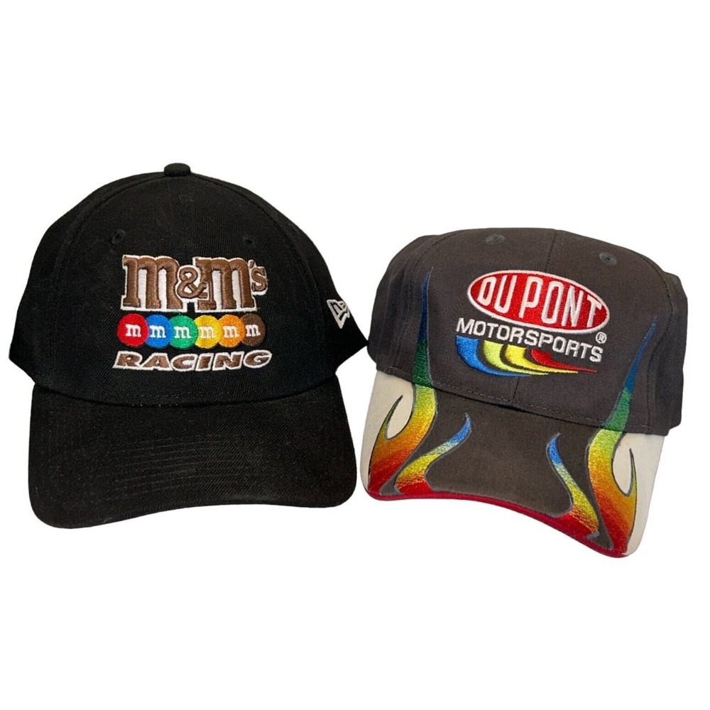 Vintage Jeff Gordon Hat Mens OS Dupont Motorsports Flames 90s M&M Race Strapback